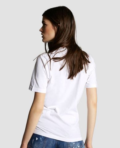  DSQUARED2 - Áo thun nữ cổ tròn chữ in Dsquared2 