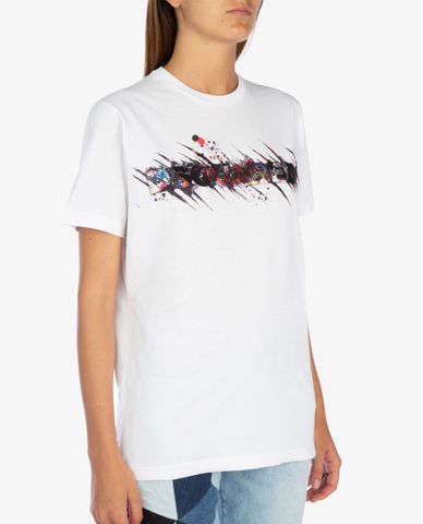  DSQUARED2 - Áo thun nữ ngắn tay cổ tròn phối hình in thời trang 