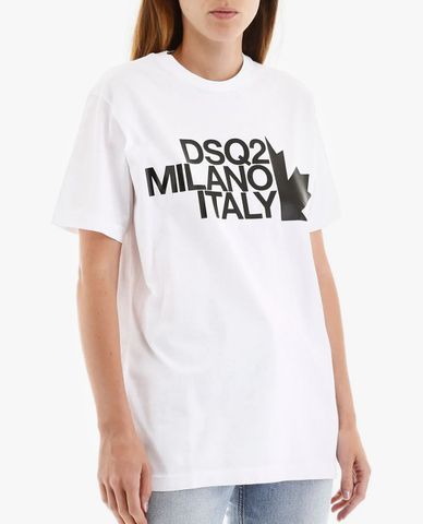  DSQUARED2 - Áo thun nữ ngắn tay cổ tròn Smoke 