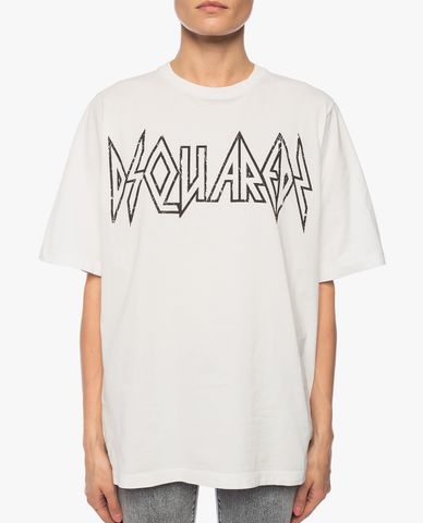  DSQUARED2 - Áo thun nữ ngắn tay cổ tròn phom suông thời trang 