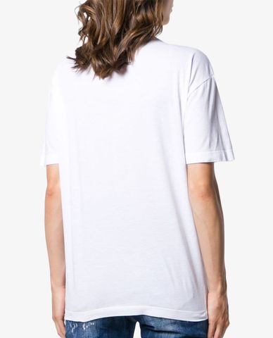  DSQUARED2 - Áo thun nữ ngắn tay cổ tròn phối hình in thời trang 