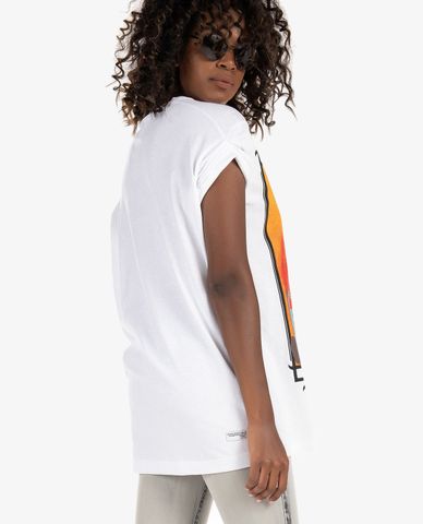  DSQUARED2 - Áo thun nữ cổ tròn tay ngắn in hình Bruce Lee 