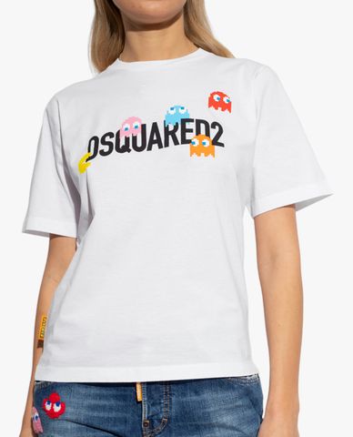  DSQUARED2 - Áo thun nữ cổ tròn tay ngắn hiện đại 