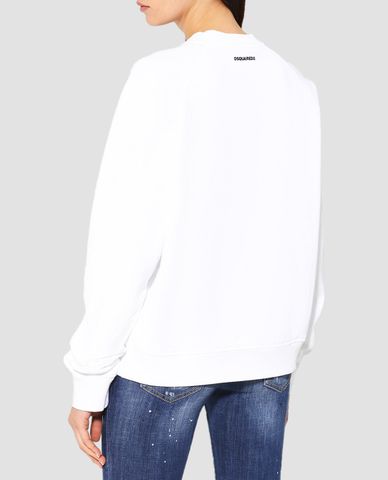  DSQUARED2 - Áo sweatshirt nữ cổ tròn họa tiết con rắn Arizona Bros 