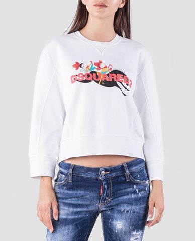  DSQUARED2 - Áo sweatshirt nữ cổ tròn Solid Color 