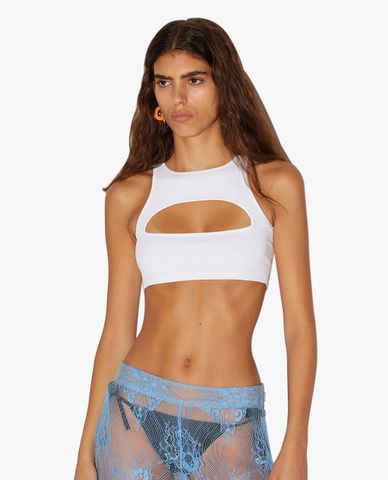  DSQUARED2 - Áo croptop nữ sát nách cổ tròn Cut Out 