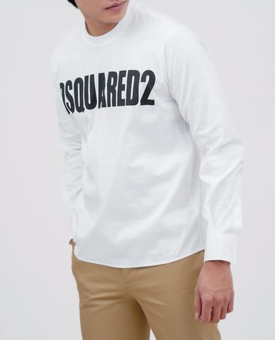 DSQUARED2 - Áo thun nam tay dài Full White 