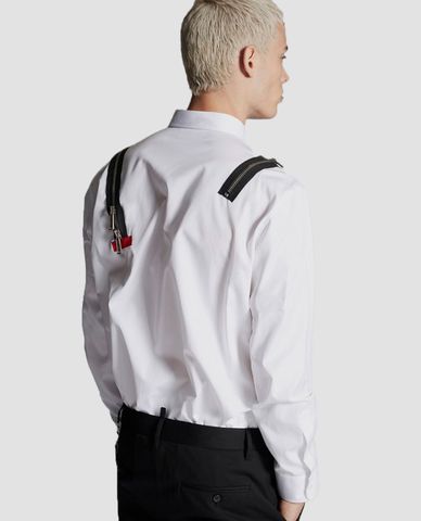  DSQUARED2 - Áo sơ mi tay dài phối zip Shoulder Zip Detail 
