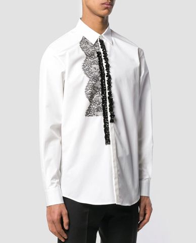  DSQUARED2 - Áo sơ mi dài tay phối ren Ruffled 