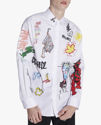  DSQUARED2 - Áo sơ mi nam tay dài thời trang Yankee Doodle 