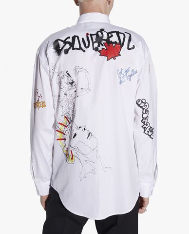  DSQUARED2 - Áo sơ mi nam tay dài thời trang Yankee Doodle 