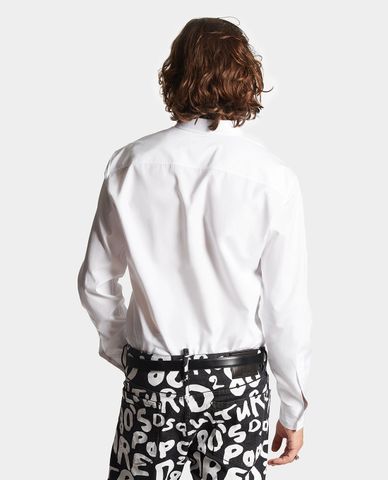  DSQUARED2 - Áo sơ mi nam cổ bẻ tay dài phối logo D2 Pop 80s 