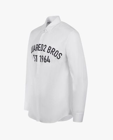  DSQUARED2 - Áo sơ mi nam cổ bẻ tay dài in logo 