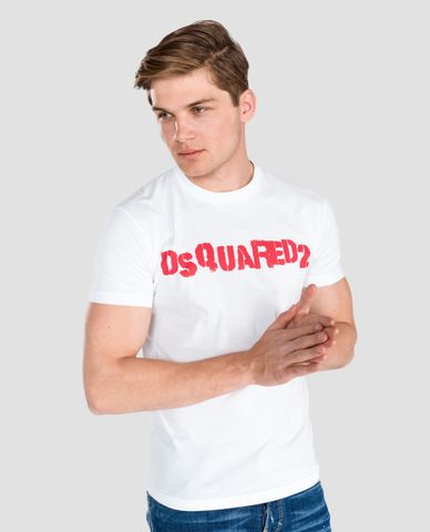  DSQUARED2 - Áo thun nam tay ngắn cổ tròn in logo 