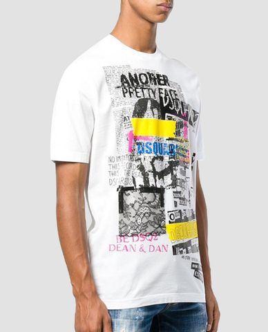  DSQUARED2 - Áo thun nam cổ tròn in Another Pretty Face 