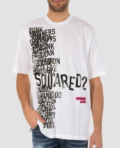  DSQUARED2 - Áo thun nam cổ tròn in chữ Fantansy Logo 