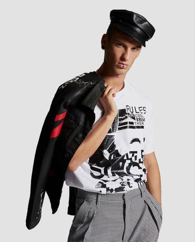  DSQUARED2 - Áo thun nam ngắn tay cổ tròn Rules 