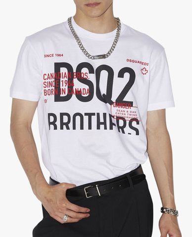  DSQUARED2 - Áo thun nam tay ngắn cổ tròn phom suông DSQ2 Bro Cool 