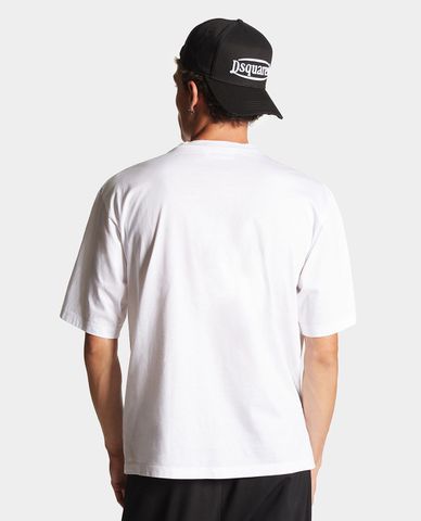  DSQUARED2 - Áo thun nam cổ tròn tay ngắn phối logo cách điệu cá tính 