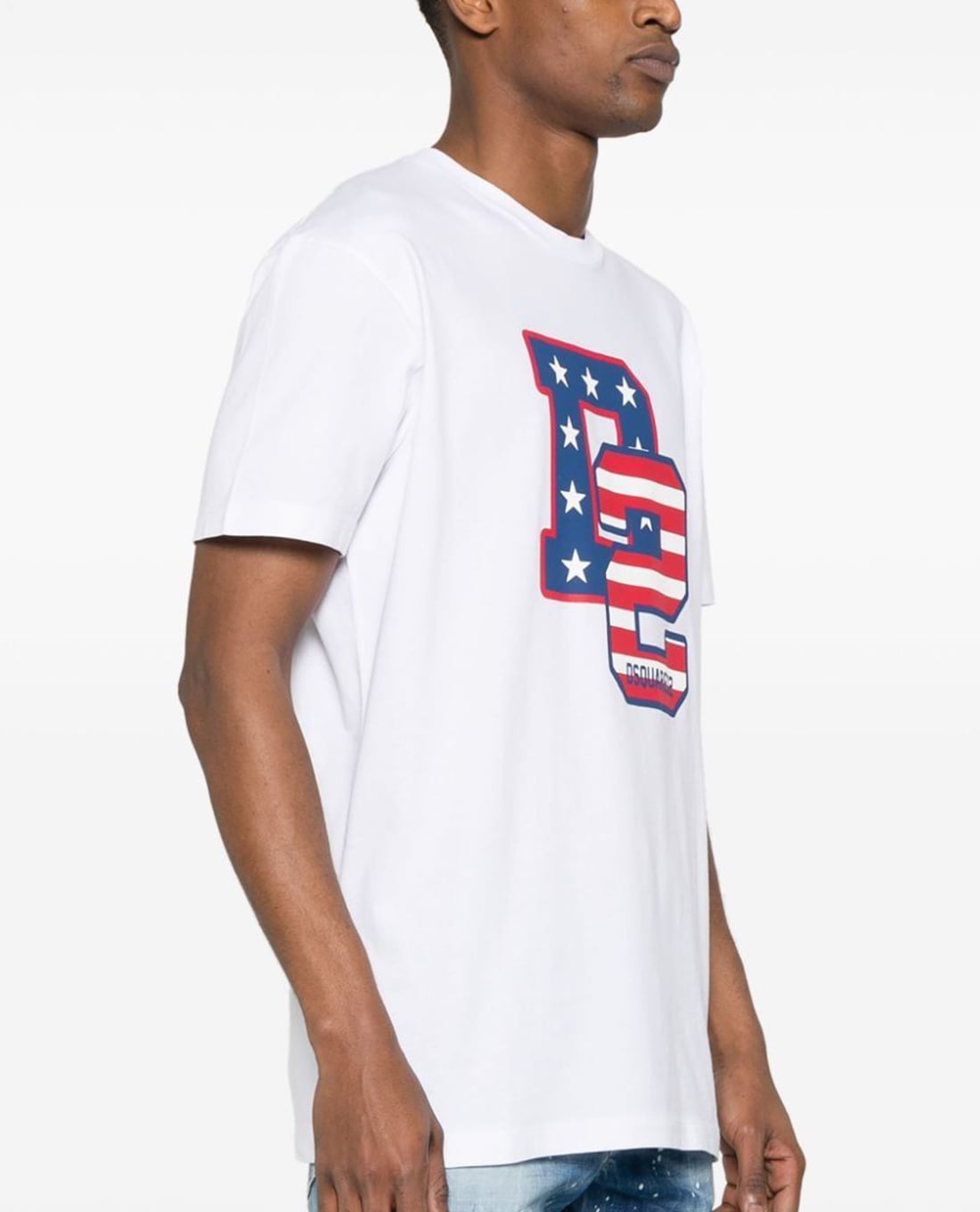 DSQUARED2 - Áo thun nam cổ tròn tay ngắn phối logo cỡ lớn Cool Fit