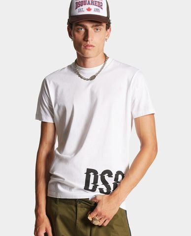  DSQUARED2 - Áo thun nam tay ngắn in logo cách điệu trẻ trung Cool Fit 