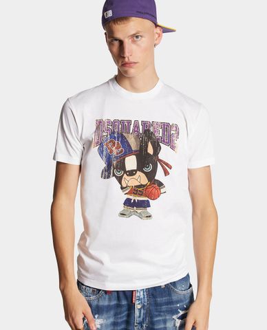  DSQUARED2 - Áo thun nam tay ngắn in hình hoạt hình Cool Fit 