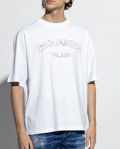  DSQUARED2 - Áo thun nam cổ tròn tay ngắn Faded Logo 