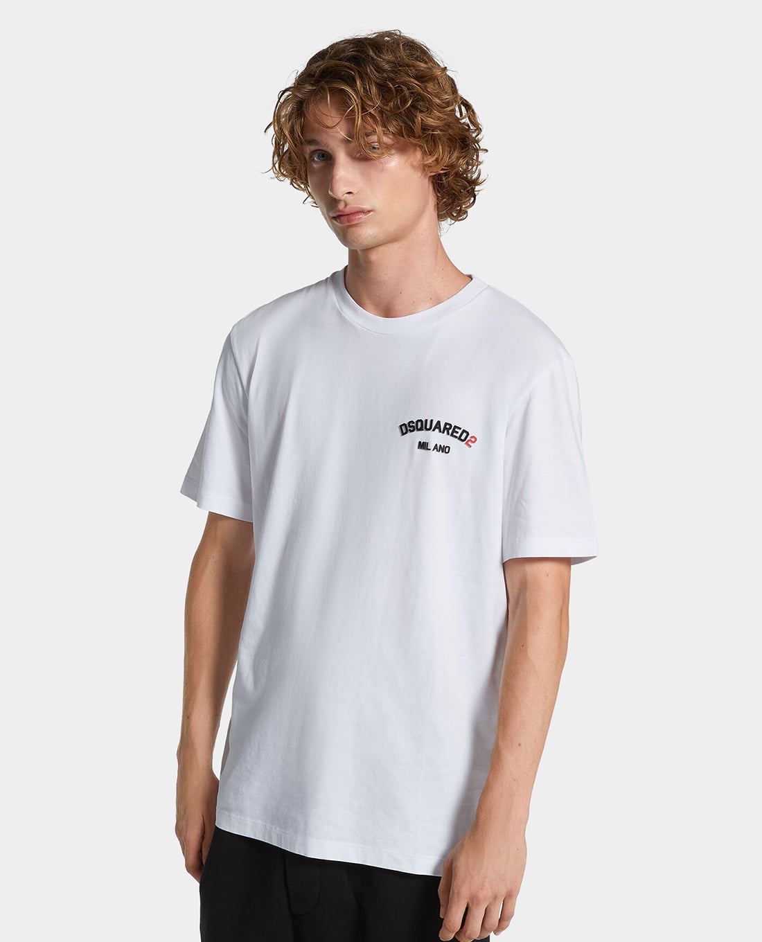 DSQUARED2 - Áo thun nam cổ tròn tay ngắn Rubber Logo