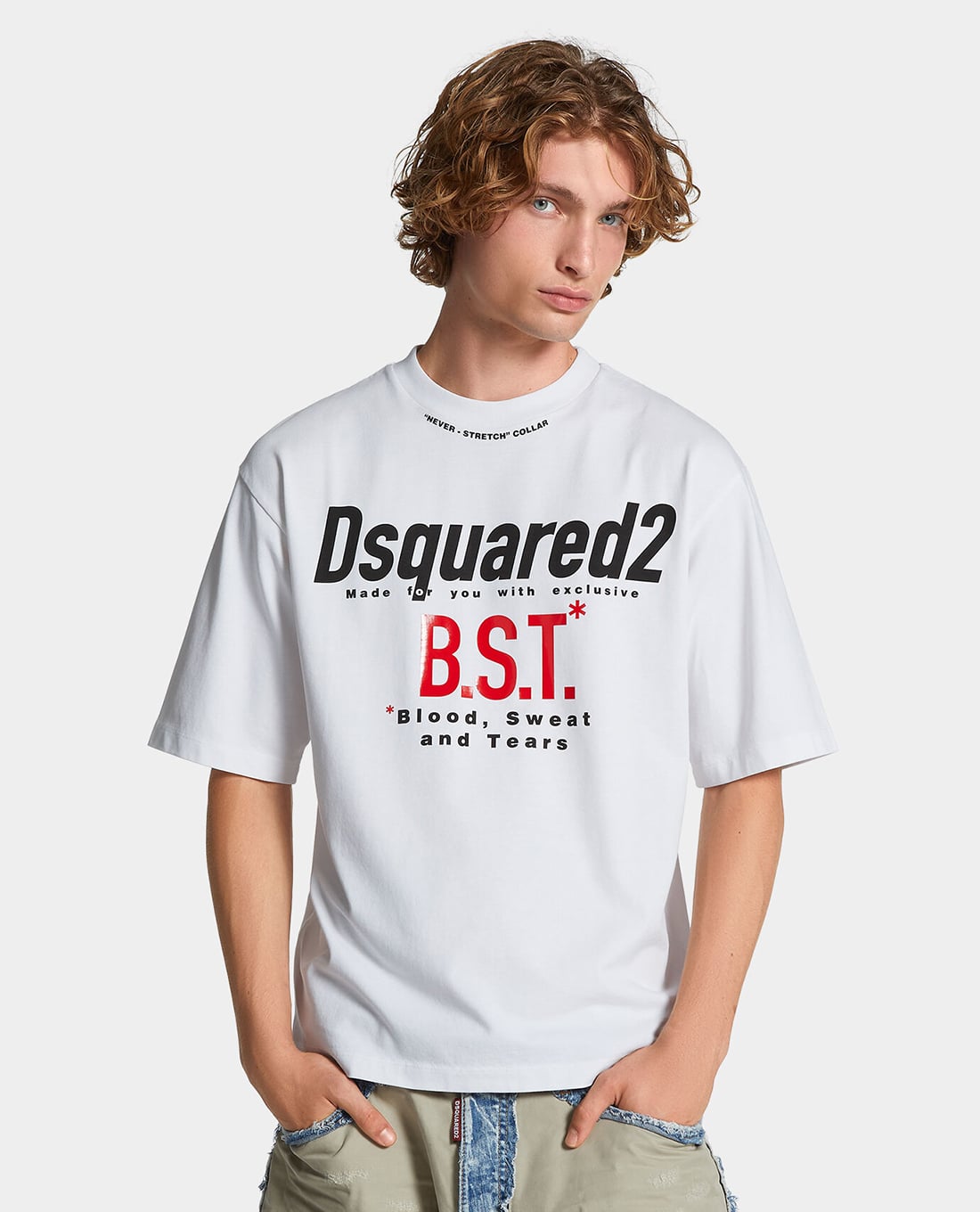 DSQUARED2 - Áo thun nam cổ tròn tay ngắn Blood Sweat Tears