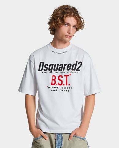  DSQUARED2 - Áo thun nam cổ tròn tay ngắn Blood Sweat Tears 