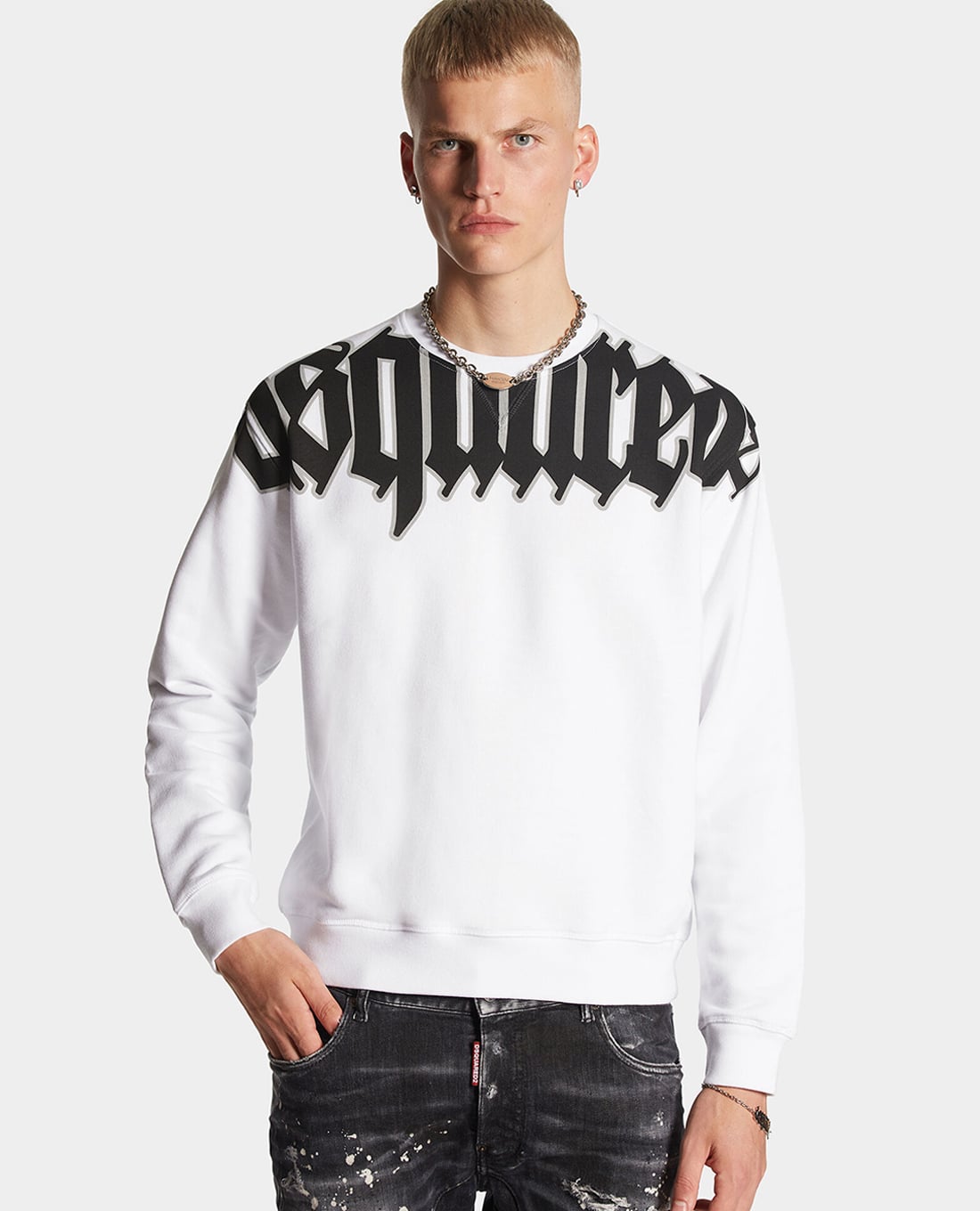 DSQUARED2 - Áo sweatshirt nam cổ tròn cá tính Gothic