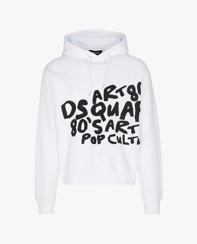  DSQUARED2 - Áo hoodie nam in logo D2 Pop 80s Cool Fit 