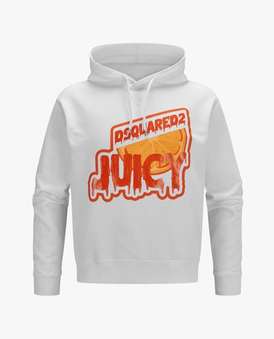  DSQUARED2 - Áo hoodie nam phối mũ tay dài phối logo Juicy Fit 