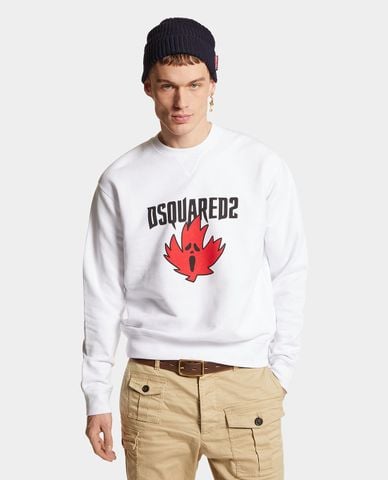  DSQUARED2 - Áo sweatshirt nam cổ tròn tay dài Cool Fit 