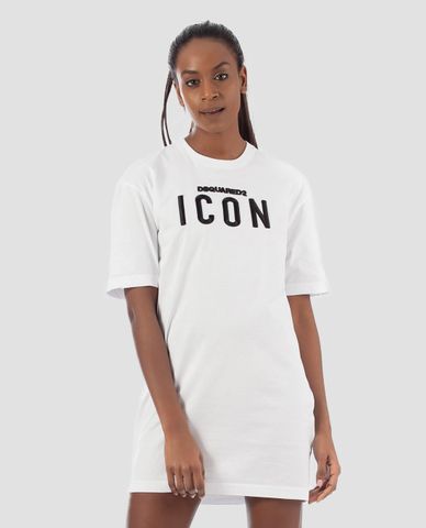  DSQUARED2 - Áo thun nữ cổ tròn phom dài Cool Girl 