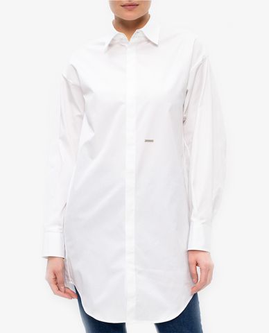  DSQUARED2 - Đầm midi sơ mi tay dài Oversized Shirt 