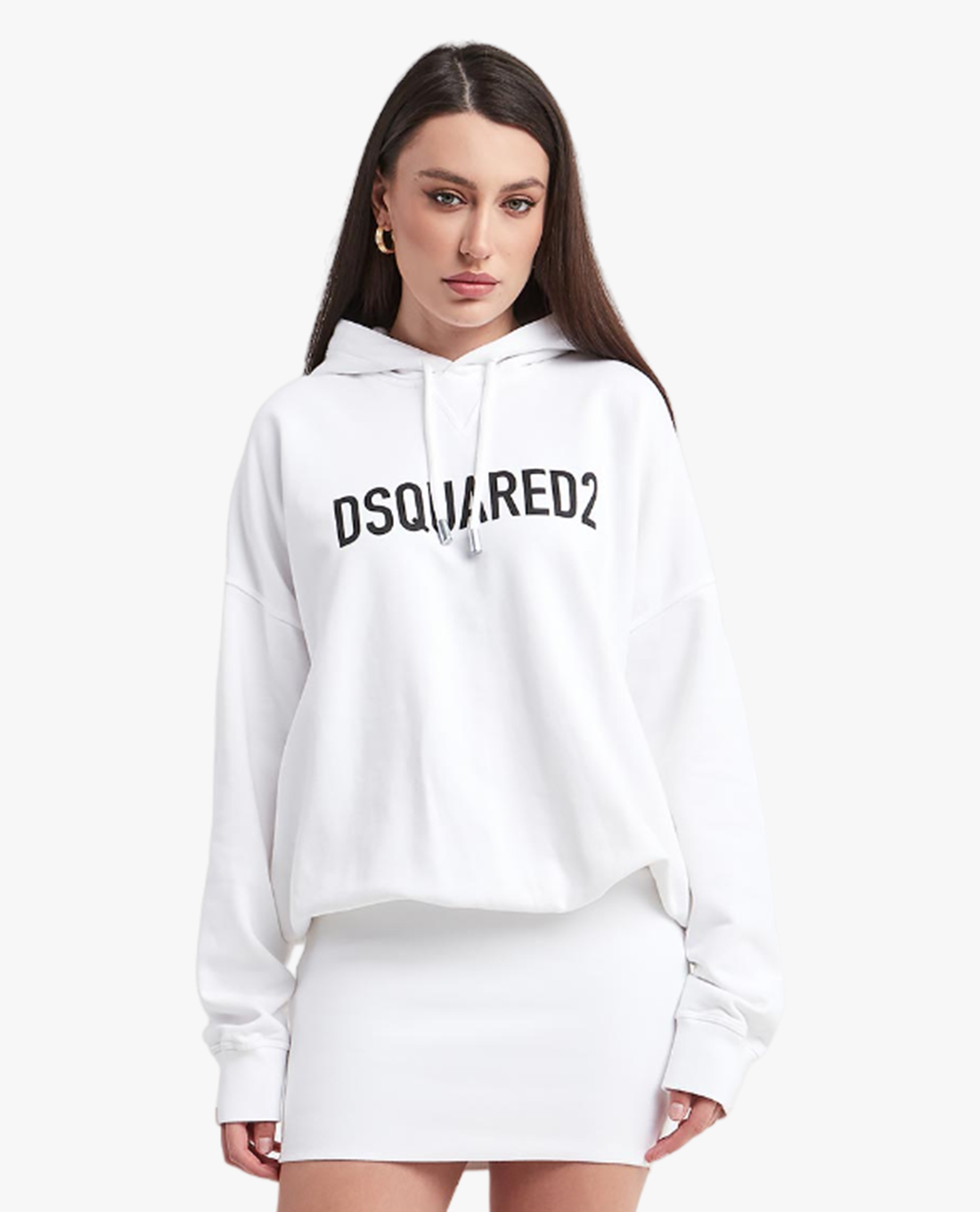 DSQUARED2 - Đầm mini tay dài mũ trùm Hooded