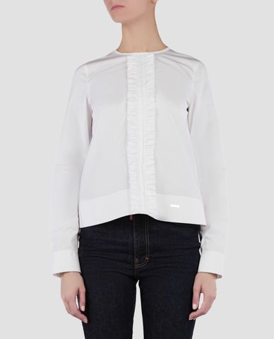  DSQUARED2 - Áo sơ mi nữ phối bèo không cổ Donna Cotton Blouse 