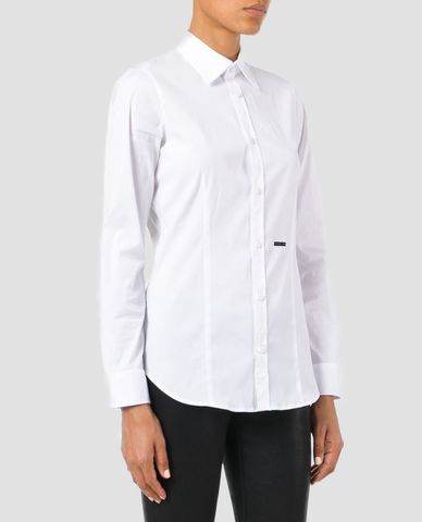  DSQUARED2 - Áo sơ mi nữ tay dài Logo Patch 