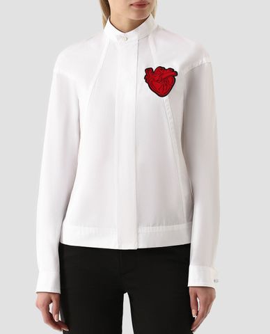  DSQUARED2 - Áo kiểu nữ tay dài phối họa tiết trái tim 