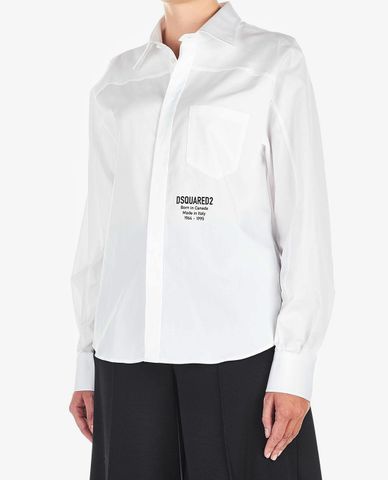  DSQUARED2 - Áo sơ mi nữ tay dài With Logo Type 