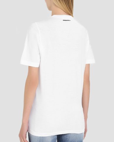  DSQUARED2 - Áo thun nữ cổ tròn họa tiết võ sĩ 