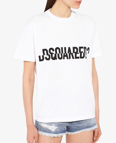  DSQUARED2 - Áo thun nữ ngắn tay cổ tròn phom suông thời trang 