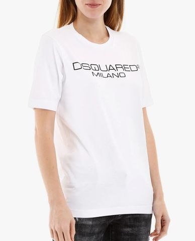  DSQUARED2 - Áo thun nữ phom suông cổ tròn tay ngắn Milano 