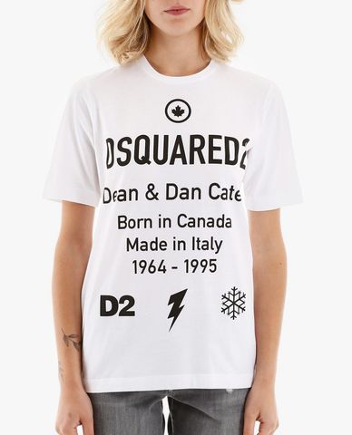  DSQUARED2 - Áo thun cổ tròn tay ngắn Born In Canada 