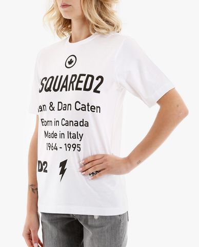  DSQUARED2 - Áo thun cổ tròn tay ngắn Born In Canada 