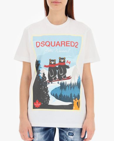  DSQUARED2 - Áo thun cổ tròn tay ngắn Polar Bears Print 