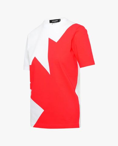  DSQUARED2 - Áo thun nữ ngắn tay cá tính Megaleaf 