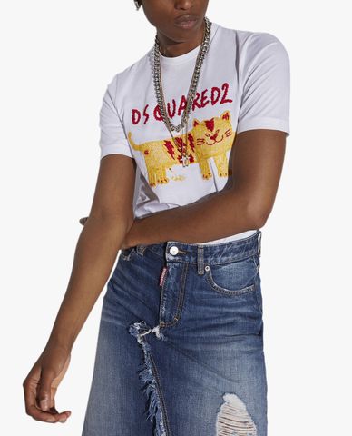  DSQUARED2 - Áo thun nữ ngắn tay Heart Me 