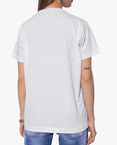  DSQUARED2 - Áo thun nữ ngắn tay phom suông Flower Print 